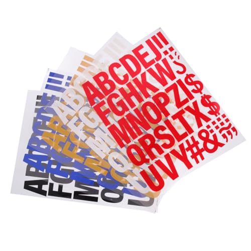HOMSFOU 5 Stück Teiliges Bügelbild Alphabetischen Patches in Gelb Blau Rot Weiß und Schwarz Leichte und Flexible Bügelaufkleber für Kleidung und DIY Textildekoration zum Abdecken von von HOMSFOU