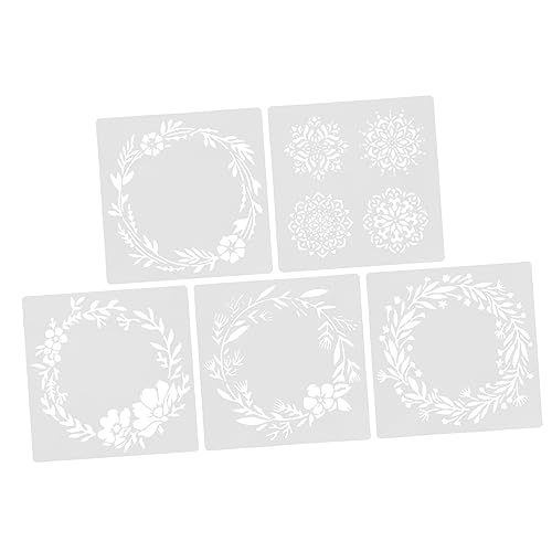 HOMSFOU 5 Stück Teiliges Delicate Painting Stencils Malvorlagen für Kreative Bastelarbeiten für Stoffe und Wandkunst Fördert Kreativität und Handwerksgeschick von HOMSFOU