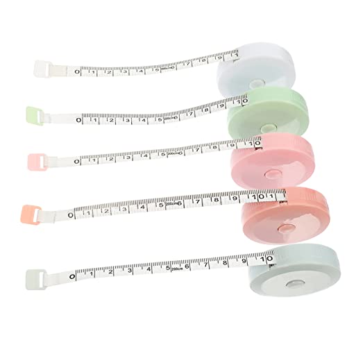 HOMSFOU 5 Stück Teiliges Flexibles Maßband Automatisches Kleines Tragbares Schneidermaßband in Bunten Farben Weiches Reißfestes Tape Measure für Nähen Körper und Stoffmessungen HOMSFOU 5 Stück Teiliges Flexibles Maßband Automatisches Kleines Tragbares Schneidermaßband in Bunten Farben Weiches Reißfestes Tape Measure für Nähen Körper und Stoffmessungen von HOMSFOU