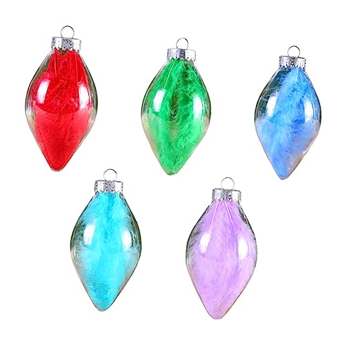 HOMSFOU 5 Stück Teiliges Kreative Lampenform Weihnachtskugeln Transparente Christbaumschmuck Anhänger Leichte Umweltfreundliche Hängedeko für Weihnachtsbaum Party und von HOMSFOU