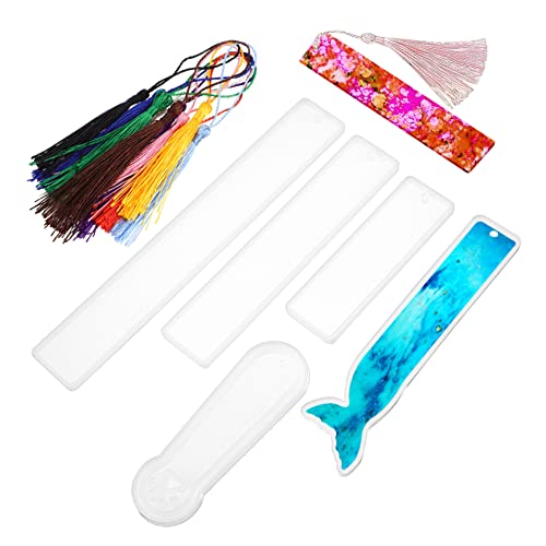 HOMSFOU 5 Stück Teiliges Lesezeichen Silikonform Set mit Bunten Quasten für Diy Bastelarbeiten für Kreative Lesezeichen Anhänger und Deko Accessoires von HOMSFOU