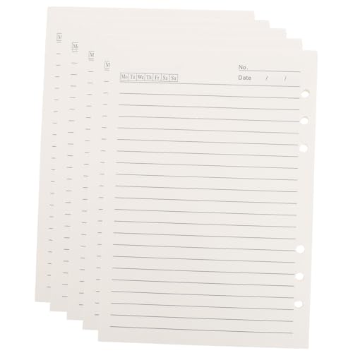 HOMSFOU 5 Stück Teiliges Liniertes Nachfüllpapier für Loseblatt Notizbücher Glatte Oberfläche Vielseitig Einsetzbar als Tagebuch Notizheft und Skizzenbuch Einfach zu Handhaben und HOMSFOU 5 Stück Teiliges Liniertes Nachfüllpapier für Loseblatt Notizbücher Glatte Oberfläche Vielseitig Einsetzbar als Tagebuch Notizheft und Skizzenbuch Einfach zu Handhaben und von HOMSFOU