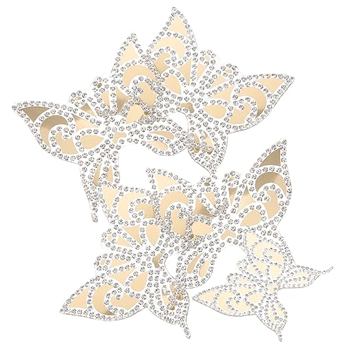 HOMSFOU 5 Stück Teiliges Schmetterling Strass Bügelpatch Dekorative Rhinestone Patches für Kleidung Taschen Hüte und Diy Projekte Aufbügelbare Applikationen zur Verschönerung oder von HOMSFOU