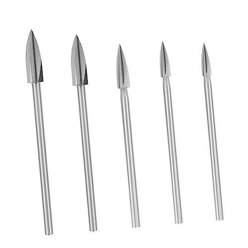 HOMSFOU 5 Stück Teiliges Set Holzschnitzbohrer Hochgeschwindigkeitsstahl Präzise Gravurwerkzeuge für Holzarbeiten für Schneiden Gravieren und Bohren von HOMSFOU