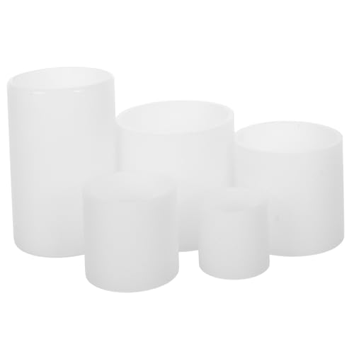 HOMSFOU 5 Stück Teiliges Silikon Kerzenformen Runde Flexible Gießformen Zylindermodelle Wiederverwendbar Leicht zu Entformen Geeignet für Epoxidharz und DIY Kerzenherstellung von HOMSFOU