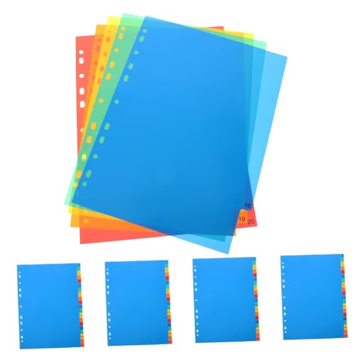 HOMSFOU 5 Stück Teiliges Trennblätter für Aktenordner Bunte Index Trennblätter mit Innenseiten für Büro und Schule Organisation für Dokumente und Notizen von HOMSFOU