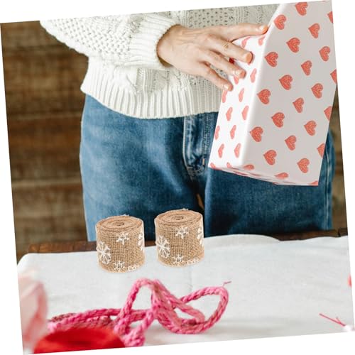 HOMSFOU 5 Stück Teiliges Weihnachtsband aus Leinen mit Schneeflocken Dickes Geschenkband für Geschenkverpackung Weihnachtsbaumdekoration DIY Bastelbedarf Festliche Schleifenbänder HOMSFOU 5 Stück Teiliges Weihnachtsband aus Leinen mit Schneeflocken Dickes Geschenkband für Geschenkverpackung Weihnachtsbaumdekoration DIY Bastelbedarf Festliche Schleifenbänder von HOMSFOU