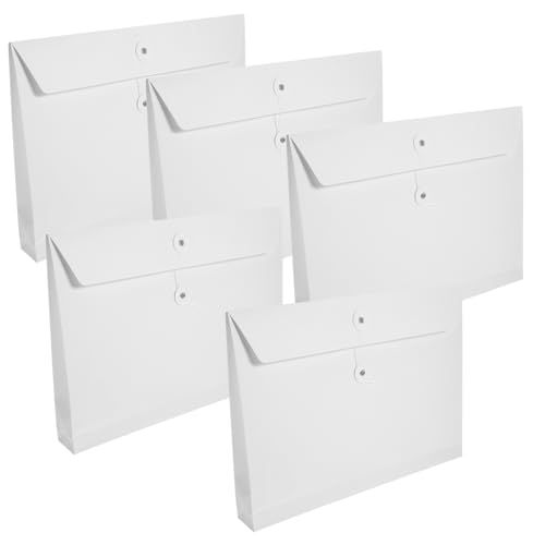 HOMSFOU 5 Stück Tüte Aus Kraftpapier Quittungs-organizer-tasche Dokumentenmappen Aktenordner Der Schule Wasserdichte Beutel Aktenumschläge Aus Papier Dokumententasche Dateiorganisator Weiß von HOMSFOU