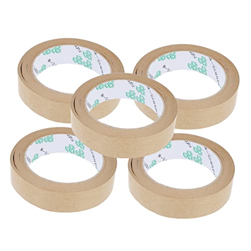 HOMSFOU 5 Stück Umweltfreundliches Kraftpapier Klebeband Selbstklebendes Wasserdichtes Verpackungsklebeband Stark Haftend für Vielfältige Anwendungen von HOMSFOU