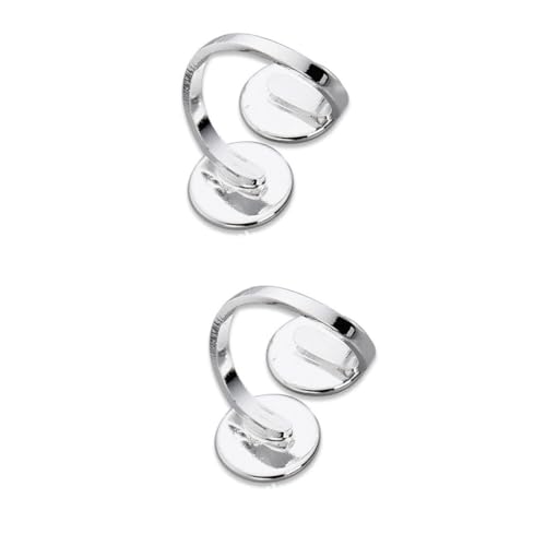HOMSFOU 5 Stück Verstellbare Ringrohlinge Silber Innendurchmesser Ringbasen zum Schmuckbasteln DIY Kompakte Ringhalter für Individuelle Fingerringe von HOMSFOU