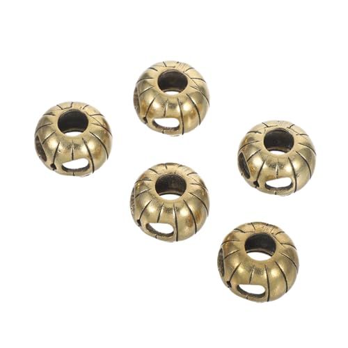 HOMSFOU 5 Stück Vintage Messing Kürbis Totenkopf Anhänger DIY Halloween Perlen Charms für Armband Schlüsselanhänger Schmuck Zubehör Handgefertigt Langlebig von HOMSFOU