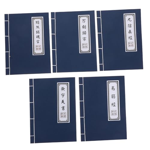 HOMSFOU 5 Stück Vintage Wuxia Notizbücher mit Humorvollem Kung-fu-cover Blanko Blätter für Flüssiges Schreiben Vielseitig für Schule Kreative Cosplay und Tägliche Notizen von HOMSFOU