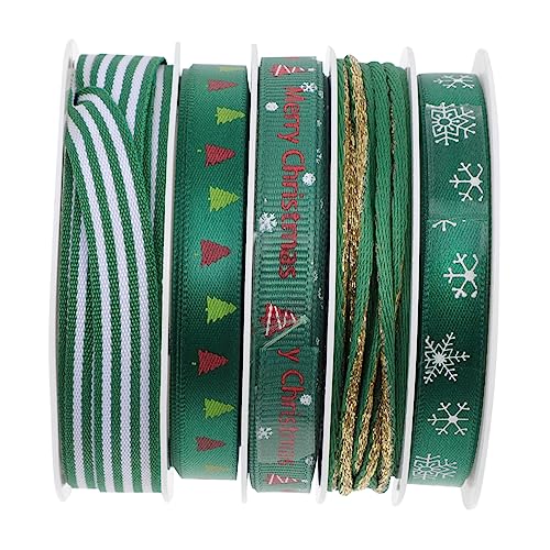 HOMSFOU 5 Stück Weihnachtsbänder mit Festlichen Mustern Mehrfarbiges Geschenkband für Weihnachtsbaumdekoration Langlebiges und Modisches Dekorationsband für Geschenkverpackung und HOMSFOU 5 Stück Weihnachtsbänder mit Festlichen Mustern Mehrfarbiges Geschenkband für Weihnachtsbaumdekoration Langlebiges und Modisches Dekorationsband für Geschenkverpackung und von HOMSFOU