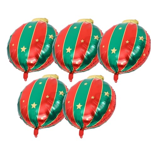HOMSFOU 5 Stück Weihnachtsballons Aluminiumfolie Dekorative Partyballons für Festliche Anlässe und Stimmungsvolle Weihnachtsfeiern Vielseitig Einsetzbar als Fotorequisiten und von HOMSFOU