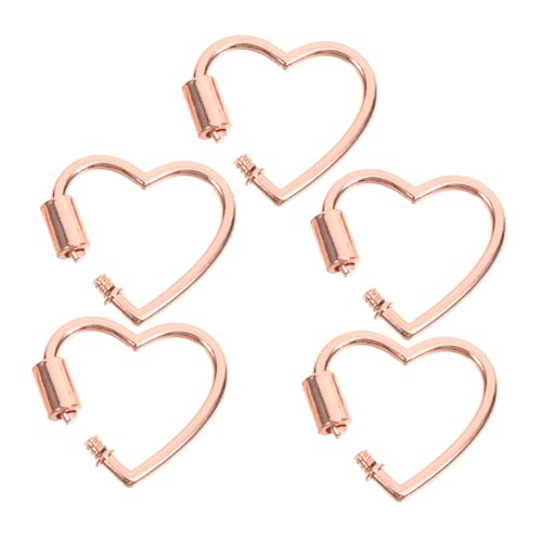 HOMSFOU 5 Stück Zubehör Verbinder Herz Halsketten Armbandverschlüsse Karabiner Charm Halter Verschluss Kleiner Karabiner Schraubkarabiner Schloss Charms Ovale Schmuckverschlüsse von HOMSFOU