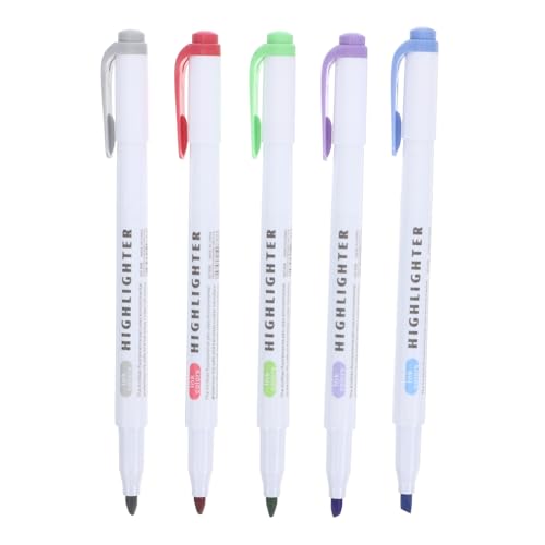 HOMSFOU 5 Stück farbige Markierungen ausgefallener Stift einzigartige Stifte Doppelstifte farbige Permanentmarker Markierungen mit zwei Spitzen flüssige Textmarker schicke Marker Plastik HOMSFOU 5 Stück farbige Markierungen ausgefallener Stift einzigartige Stifte Doppelstifte farbige Permanentmarker Markierungen mit zwei Spitzen flüssige Textmarker schicke Marker Plastik von HOMSFOU