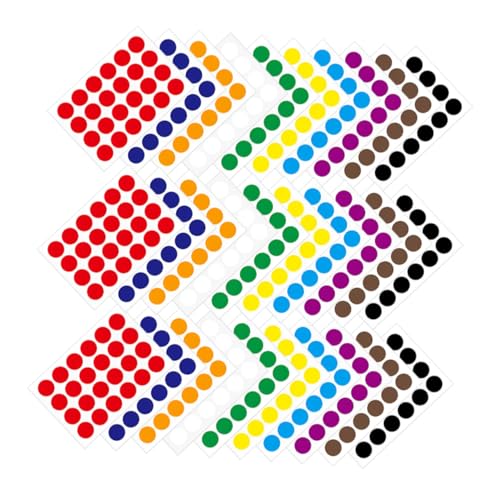 HOMSFOU 50 Blatt Farbenfrohe Runde Punktaufkleber Selbstklebende Etiketten Farben für Farbkodierung und Beschriftung von Büro Kalender und Diy Projekten von HOMSFOU