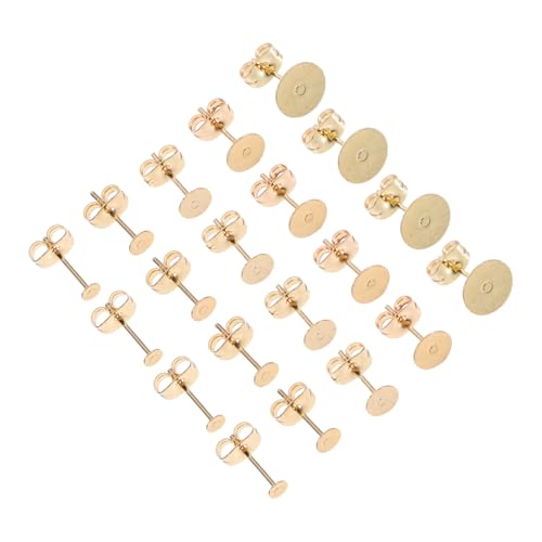 HOMSFOU 50 Satz Ohrstecker Rohlinge Flach Rund mit Sicherer Rückseite Diy Schmuckzubehör für Kreative Ohrschmuck Herstellung und Alltag von HOMSFOU