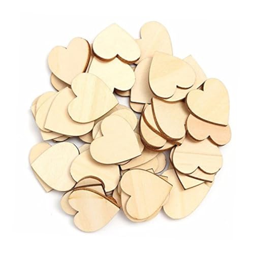 HOMSFOU 50 Stück Blanko Herz Holzscheiben für Diy Bastelprojekte Natürliche Holzfarbe für Verzierungen und Scrapbooking HOMSFOU 50 Stück Blanko Herz Holzscheiben für Diy Bastelprojekte Natürliche Holzfarbe für Verzierungen und Scrapbooking von HOMSFOU