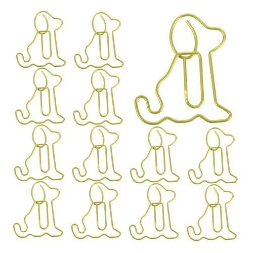 HOMSFOU 50 Stück Büroklammern Hund Form Niedliche Metallische Lesezeichenclips Kreative Papierklemmen mit Sitzendem Welpen Design Vielseitig für Büro Schule und Zuhause Lustige von HOMSFOU
