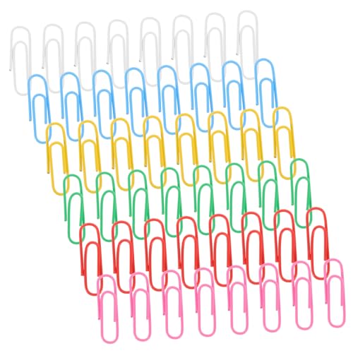 HOMSFOU 50 Stück Bunte Büroklammern Metall Papierklammern für Dokumente Kleine Büroklammern zur Organisation von Notizen Kreatives Design für Bürobedarf und Scrapbooking von HOMSFOU