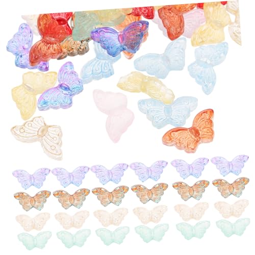 HOMSFOU 50 Stück Bunte Schmetterlingsperlen Diy Armbänder und Schmuck Basteln Transparente Glasperlen für Kreative Bastelprojekte für Freundschaftsarmbänder und Schmuckdesign HOMSFOU 50 Stück Bunte Schmetterlingsperlen Diy Armbänder und Schmuck Basteln Transparente Glasperlen für Kreative Bastelprojekte für Freundschaftsarmbänder und Schmuckdesign von HOMSFOU
