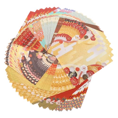 HOMSFOU 50 Stück Doppelseitiges Origami Quadratische Faltblätter im Chinesischen Stil für Diy Bastelprojekte Dekoration und Lernwerkzeuge von HOMSFOU