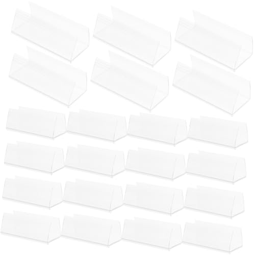 HOMSFOU 50 Stück Etikettenhalter Regalanhänger für Drahtregale Etiketten für Drahtregale Klebetaschen für Etiketten Bücherregal-Etiketten Clip-on-Etiketten PVC Transparent von HOMSFOU