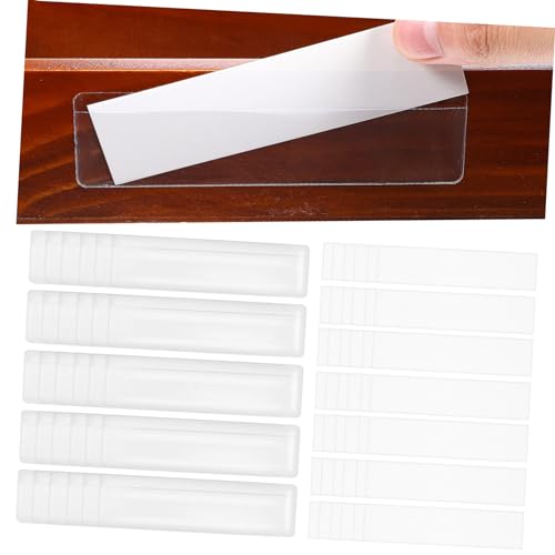 HOMSFOU 50 Stück Etikettentaschen Papier Kombi Set Regaletiketten Klebeetiketten Beschriftungsetiketten Zum Organisieren Etiketten Mit Clips Klebeetikettentaschen Abnehmbare von HOMSFOU