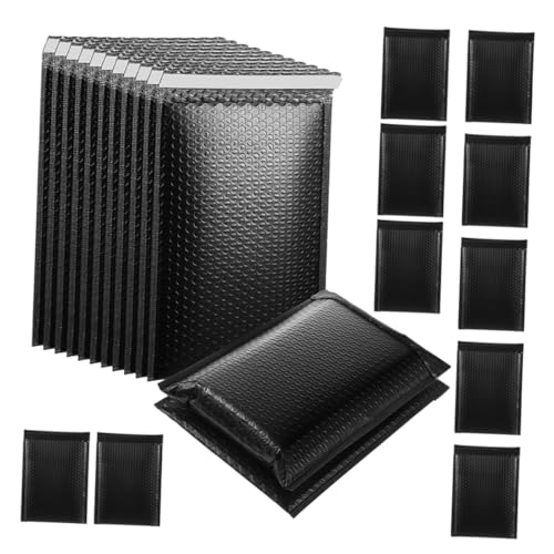 HOMSFOU 50 Stück Gepolsterte Versandtaschen Schwarz Selbstklebend mit Luftpolster Innen Schutz für Kleidung und Zubehör Versandtaschen Wetterfest Stoßdämpfend für Versand und Verpackung HOMSFOU 50 Stück Gepolsterte Versandtaschen Schwarz Selbstklebend mit Luftpolster Innen Schutz für Kleidung und Zubehör Versandtaschen Wetterfest Stoßdämpfend für Versand und Verpackung von HOMSFOU