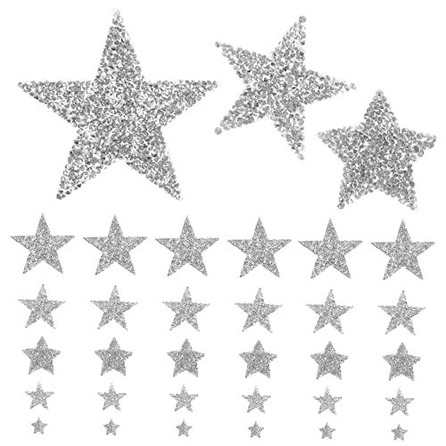 HOMSFOU 50 Stück Glitzer Patches zum Aufbügeln Rhinestone Stern Aufnäher für Kleidung Taschen und Hüte Dekorative Bügelbilder zur Verschönerung und Reparatur von Textilien von HOMSFOU