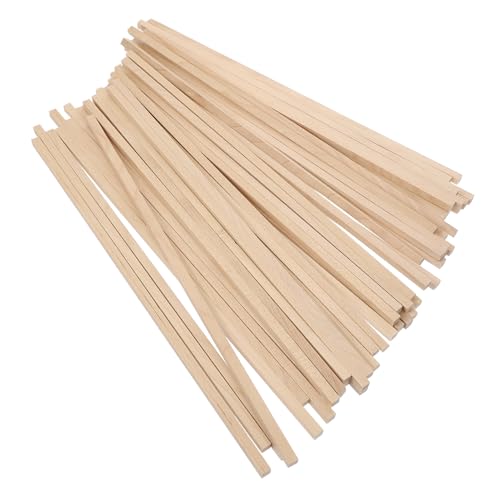 HOMSFOU 50 Stück Handgefertigte Holzleisten Unfertige Bastelstäbchen Machen Basteln Diy -handwerk Stöcke Schmücken Kreative Latte Holzmaterial Quadratisches Holzstabzubehör Diy-material von HOMSFOU