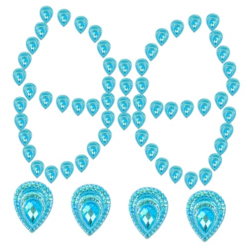 HOMSFOU 50 Stück Harz Diamond Schmuckzubehör Reiz Verzierungen Kristalle Wohnung farbig Strass zum Basteln Strasssteine ​​zum Basteln Flatback Bulk Craft Strass Flatback Plastik Himmelblau von HOMSFOU