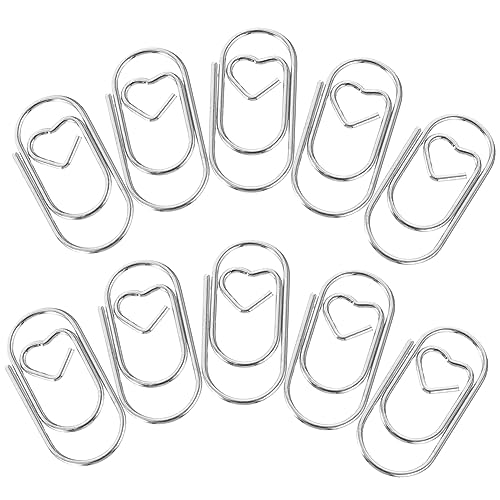 HOMSFOU 50 Stück Herzförmige Büroklammern Kleine Dekorative Paper Clips Kreative Lesezeichen Clips Für Büro Schule Scrapbooking Silber HOMSFOU 50 Stück Herzförmige Büroklammern Kleine Dekorative Paper Clips Kreative Lesezeichen Clips Für Büro Schule Scrapbooking Silber von HOMSFOU