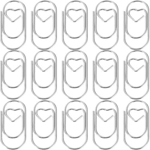 HOMSFOU 50 Stück Herzförmige Büroklammern Kreative Mini Paperclips als Lesezeichen Süße Klammern für Büro Schule und für Dokumentenorganisation von HOMSFOU