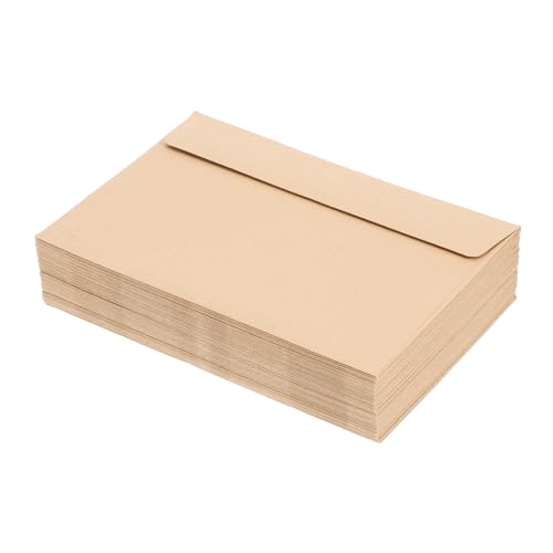 HOMSFOU 50 Stück Hochzeits-Umschlagsiegel Du Begrüßungskartenumschläge für Briefumschlag Mini Urlaubsumschläge braune Umschläge Kraft-Umschläge Umschläge aus Pappe Papier Khaki von HOMSFOU