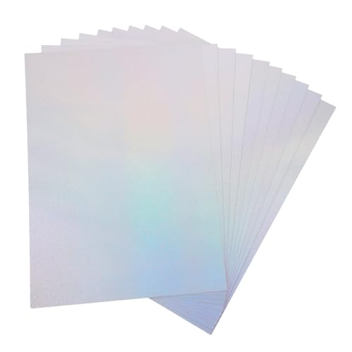 HOMSFOU 50 Stück Holografisches Kartonpapier mit Spiegel-Optik Metallisch Schimmernd Geeignet für Basteln Einladungen Geschenkverpackungen und Dekorative Anlässe Wie Hochzeiten und von HOMSFOU