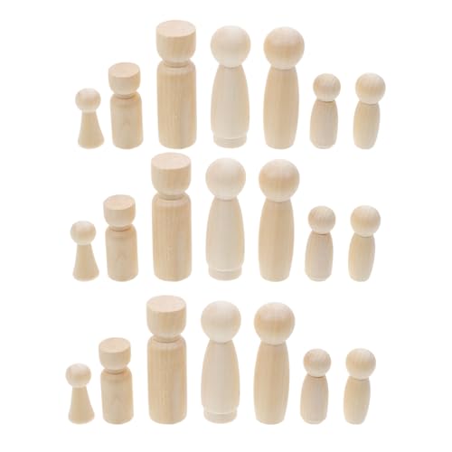 HOMSFOU 50 Stück Holzpuppenanzug Holzhandwerk Holzpflöcke basteln unvollendete Peg-Leute Holzfiguren hölzern Brown von HOMSFOU