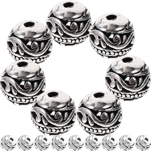 HOMSFOU 50 Stück Kleine Metallperlen für Schmuckherstellung Distanzperlen für Armbänder und Antik Silberfarbene Legierungsperlen für Diy Projekte HOMSFOU 50 Stück Kleine Metallperlen für Schmuckherstellung Distanzperlen für Armbänder und Antik Silberfarbene Legierungsperlen für Diy Projekte von HOMSFOU