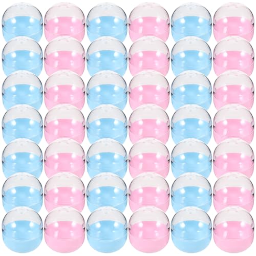 HOMSFOU 50 Stück Leere Kapselkugeln aus Kunststoff, Befüllbare Gedrehte Kugeln, Bunte Automatenkapseln, 6,5 Cm, für Süßigkeiten, Spielzeug Und Osterkörbe von HOMSFOU
