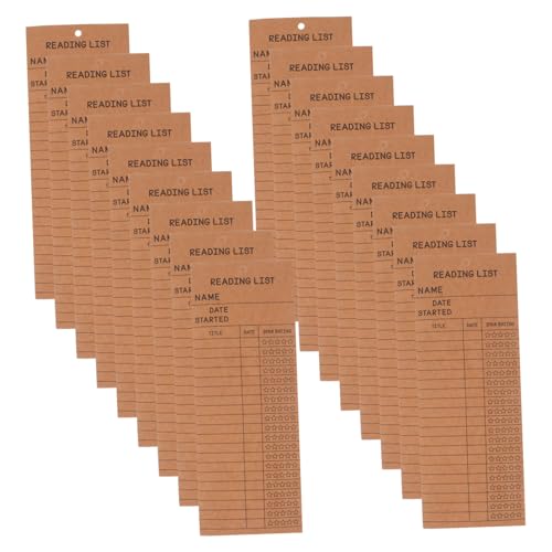 HOMSFOU 50 Stück Leselisten Lesezeichen aus Robustem Kraftpapier mit Loch Leere Bibliothekskarten zum Lesen Verfolgen und Notizen Machen für Schüler Lehrer und Lesebegeisterte HOMSFOU 50 Stück Leselisten Lesezeichen aus Robustem Kraftpapier mit Loch Leere Bibliothekskarten zum Lesen Verfolgen und Notizen Machen für Schüler Lehrer und Lesebegeisterte von HOMSFOU