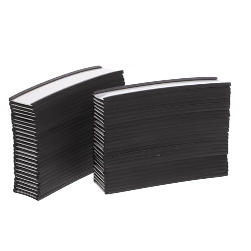 HOMSFOU 50 Stück Magnetischer Schilderhalter Besteckkasten Für Schubladen Magnetdruckeretiketten Magnetische Regaletiketten Magnetische Werkzeugkastenetiketten Black Papier von HOMSFOU