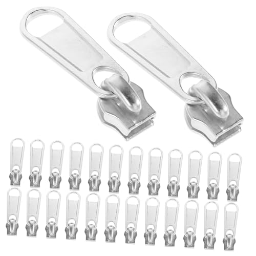 HOMSFOU 50 Stück Reißverschluss Reparaturset für Kleidungsreißverschlüsse Reparaturset für Zeltreißverschlüsse Geldbörse Kit Sliders Sliders Aluminiumlegierung Silver von HOMSFOU