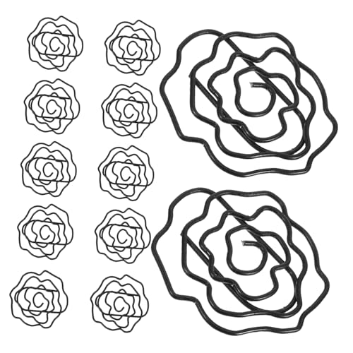 HOMSFOU 50 Stück Rosenförmige Büroklammern Kreative Blumenform Papierclips Lesezeichen Organizer Für Schule Büro Dokumente Notizen Elegant Schwarz HOMSFOU 50 Stück Rosenförmige Büroklammern Kreative Blumenform Papierclips Lesezeichen Organizer Für Schule Büro Dokumente Notizen Elegant Schwarz von HOMSFOU