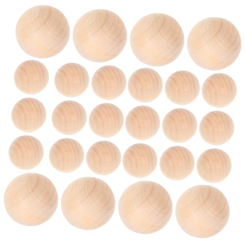HOMSFOU 50 Stück Runde Holzperlen Lotus Holz für Diy Malen und Basteln Unbehandelt Ohne Bohrung für Schmuckherstellung und Heimdekoration von HOMSFOU