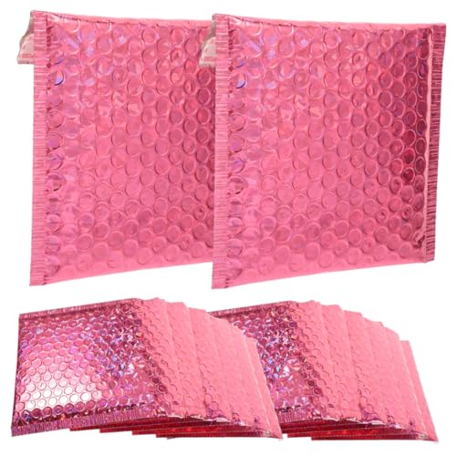 HOMSFOU 50 Stück Stoßfeste Schaumstofftasche selbst Verpackung wickeln Blase Versandtaschen Versandbehälter für Bekleidung Lieferumschläge Packungstaschen Farbige PET-Aluminiumfolie Rosy von HOMSFOU