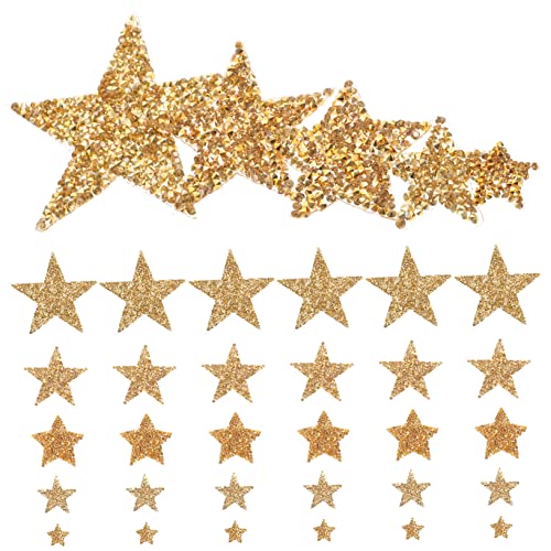 HOMSFOU 50 Stück Strass Bügelbilder Fünfzackige Sterne Aufnäher für Kleidung Diy Handwerk Glitzer Patches Aufbügelbare Dekorationen für Reparaturen und Kreative Projekte von HOMSFOU