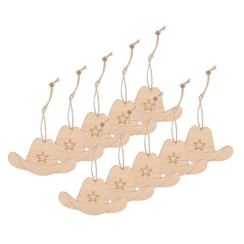 HOMSFOU 50 Stück Teiliges Cowboy Hut Holz Dekorationen aus Robustem Naturholz Unlackierte DIY Holzanhänger zum Bemalen Vielseitig für Western Partys Weihnachtsdeko und Kreative HOMSFOU 50 Stück Teiliges Cowboy Hut Holz Dekorationen aus Robustem Naturholz Unlackierte DIY Holzanhänger zum Bemalen Vielseitig für Western Partys Weihnachtsdeko und Kreative von HOMSFOU