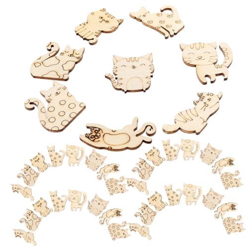 HOMSFOU 50 Stück Teiliges Unlackierte Holz Katzenformen für DIY Bastelarbeiten Kleine Holzscheiben ohne Splitter Kinderfreundliche Holzchips zum Bemalen und Dekorieren für Kreative HOMSFOU 50 Stück Teiliges Unlackierte Holz Katzenformen für DIY Bastelarbeiten Kleine Holzscheiben ohne Splitter Kinderfreundliche Holzchips zum Bemalen und Dekorieren für Kreative von HOMSFOU
