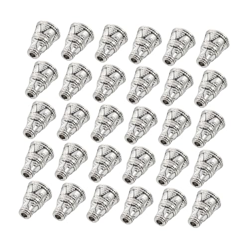 HOMSFOU 50 Stück Tibetische Silber Blüten Perlenkappen Spacer Schmuckzubehör für DIY Armband Halskette Basteln Kreative Pagodenform HOMSFOU 50 Stück Tibetische Silber Blüten Perlenkappen Spacer Schmuckzubehör für DIY Armband Halskette Basteln Kreative Pagodenform von HOMSFOU